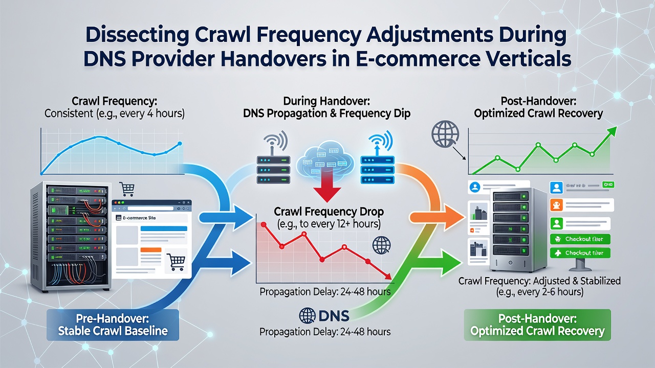 Dissecting Crawl Frequency Adjustments During DNS Provider Handovers in E-commerce Verticals